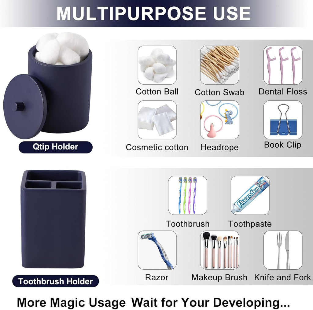 21 Pcs Bathroom Accessory Set with Waterproof Shower Curtain and Non Slip Mat,Resin Bath Set with Toothbrush Holder and Lotion Soap Dispenser,Bathroom Countertop Organizer Set for Home Apartment