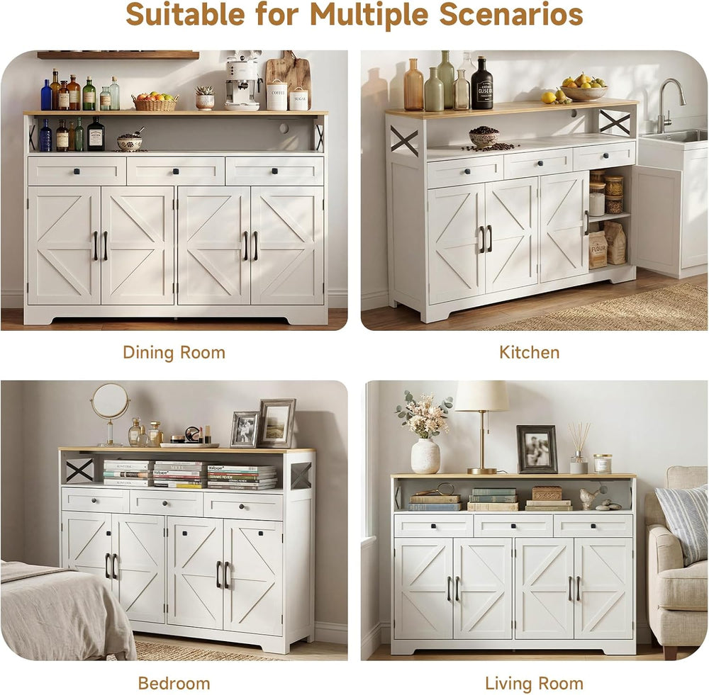 Lahomie Sideboard Buffet Cabinet with Storage, 55" Kitchen Buffet Cabine...
