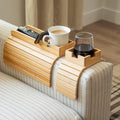 Bamboo Couch Cup Holder Tray, Sofa Armrest Cup Holder, Snack Tray