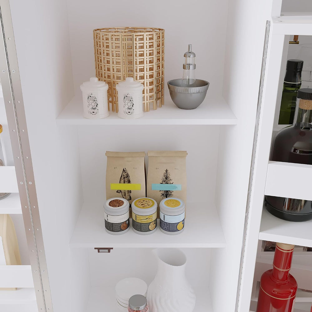 AIEGLE Kitchen Storage Cabinet with Doors & Rotatable Shelves, 72" T...