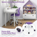 Giantex Kids Desk Chair, Adjustable Children Study Chair, Swivel Armless Mesh Task Office Chair, Computer Desk Chair with Adjustable Height & Lumbar Support (Purple)