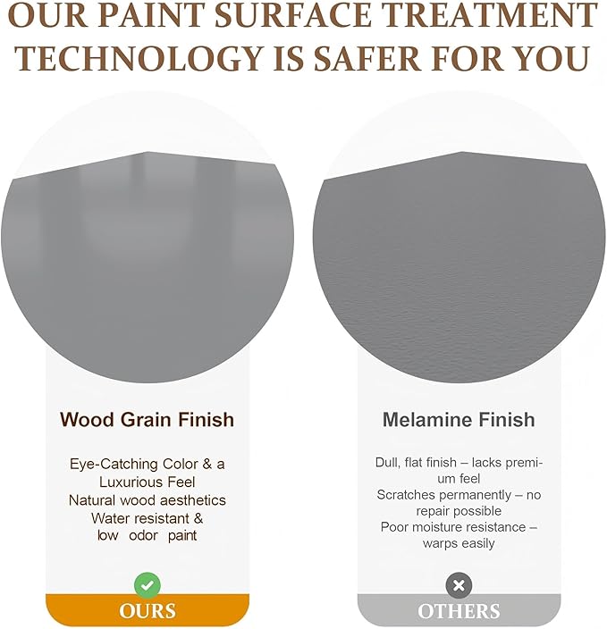 RoyalCraft 59" Buffet Cabinet with Storage, Vintage Sideboard with Adjustable Shelves & Carved Handle, Mid Century Modern Painted Credenza Coffee Bar for Kitchen, Dining Room, Dove Gray