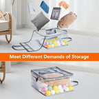 Budding Joy Clear Zippered Storage Bags for Clothes,40L Closet Organizers and Storage Containers Vinyl Moving Bag for Bedding, Linen, Blankets, Comforters, Clothing & Toys, Grey, 2 Pack