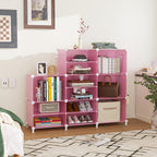 AWTATOS Closet Organizer 8 Cube Storage Shelves Clothes Organizers Closet Storage Stackable Cubby Shelving for Closet Bedroom Living Room Pink