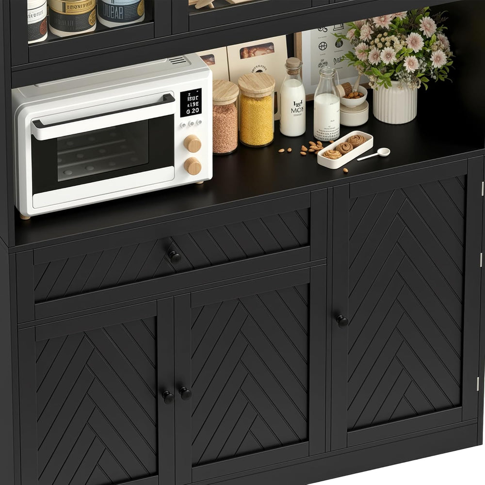 BOTLOG 72” Tall Kitchen Pantry Storage Cabinet, Modern White Kitchen Hutch wi...