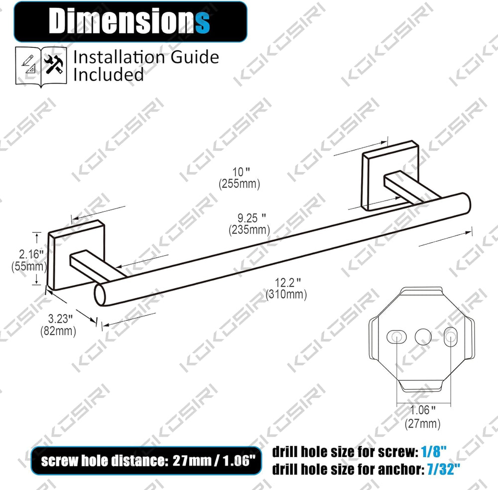 KOKOSIRI Bathroom Towel Bars 12 Inch Towel Ring Oil Rubbed Bronze 30CM Hand T...
