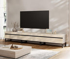 WAMPAT 3-in-1 Modern TV Stand for Up to 110 Inch TVs, Large Wood Entertainment Center Media Console with Storage Cabinets and Metal Base for Living Room, Light Oak