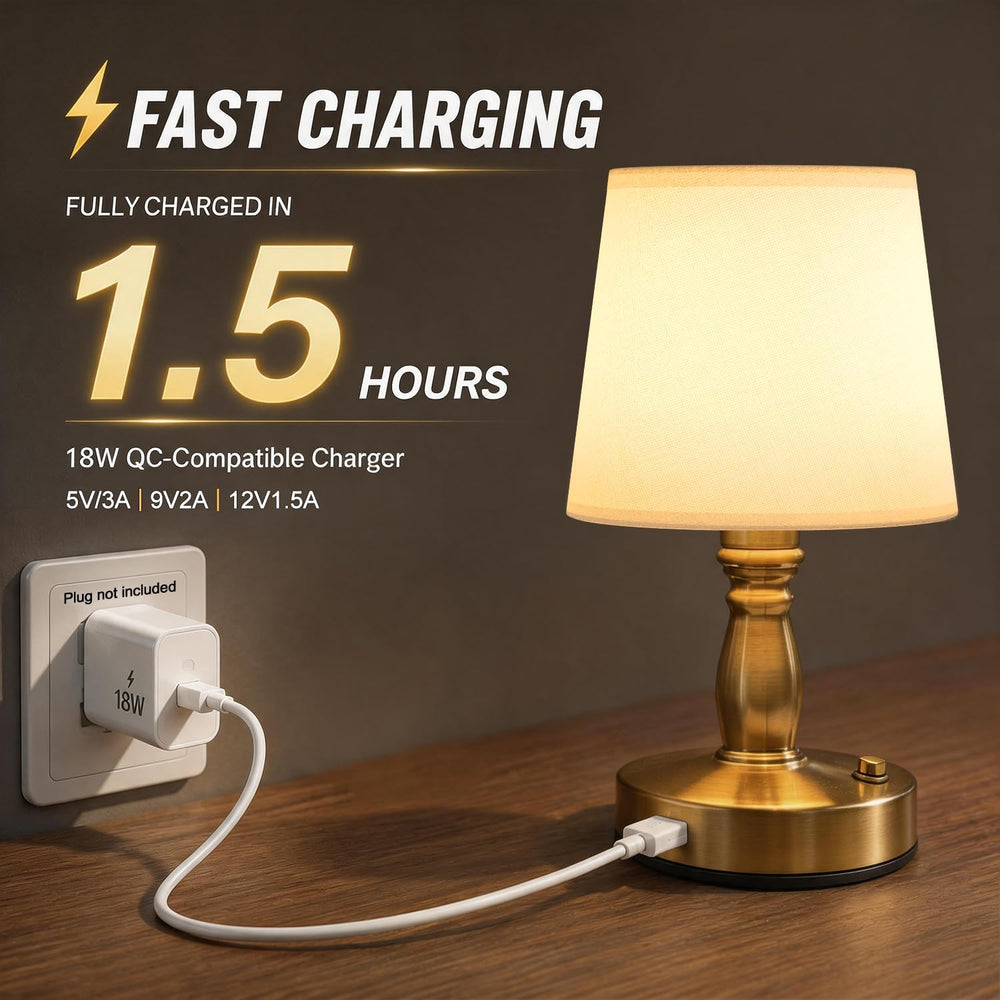 EppieBasic Small Cordless Lamp Rechargeable: Fast Charging, Battery-Powered