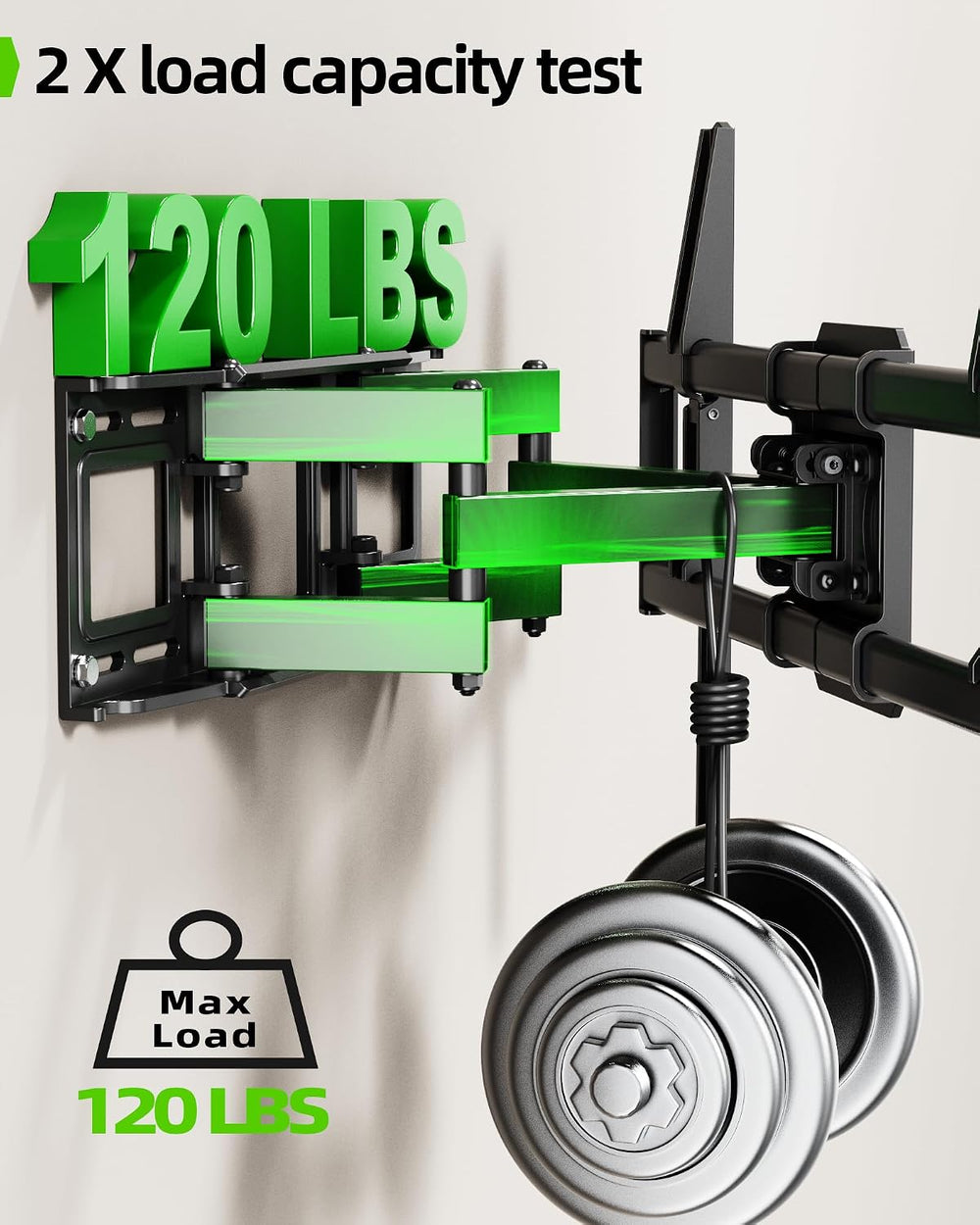 USX MOUNT Full Motion TV Wall Mount for 42-82 Inch TVs up to 120lbs, Wall Mou...