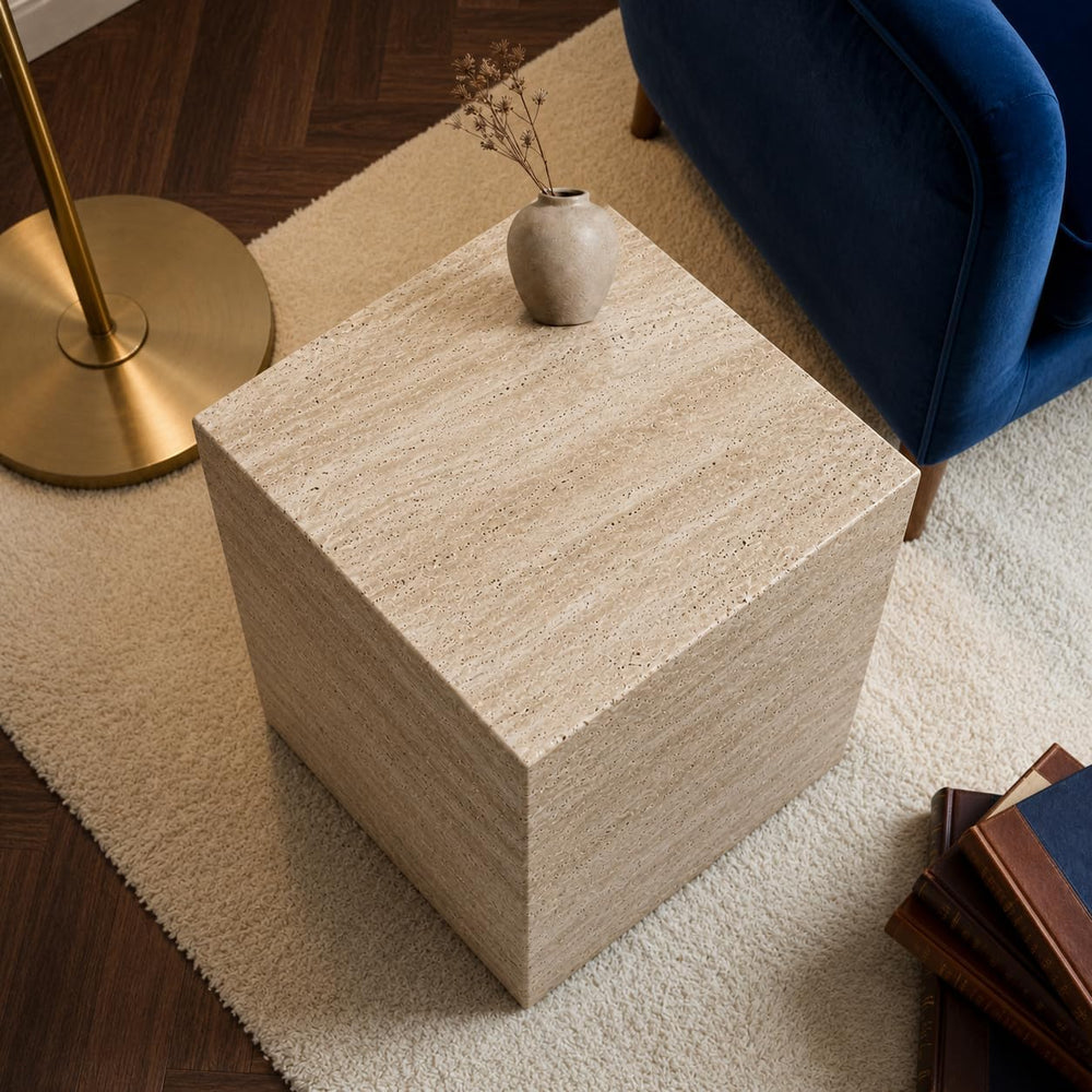 Handmade Natural Marble Side Table, Made to Order Custom Stone End Table, Lux...