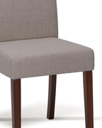 Upholstered Dining Chairs Set of 4 - Line Fabric Modern Farmhouse Kitchen Chairs,Mid-Back Dining Room Chairs with Wooden Legs