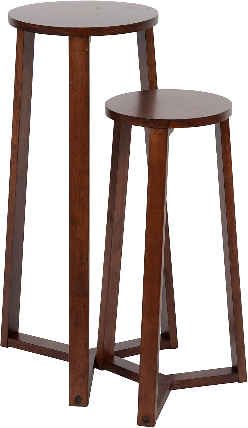 Kate and Laurel Rioux Modern Nesting Tables; Set of 2; Walnut Brown; Transiti...