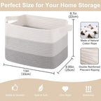 Storage Baskets for Organizing, Woven Baskets for Shelves, Rectangle Decorative Organizer for Storage Clothes, Toy, Books, Towels Nursery Bins 3 Pack (Gradient Grey, 13"x9.85"x8.7")