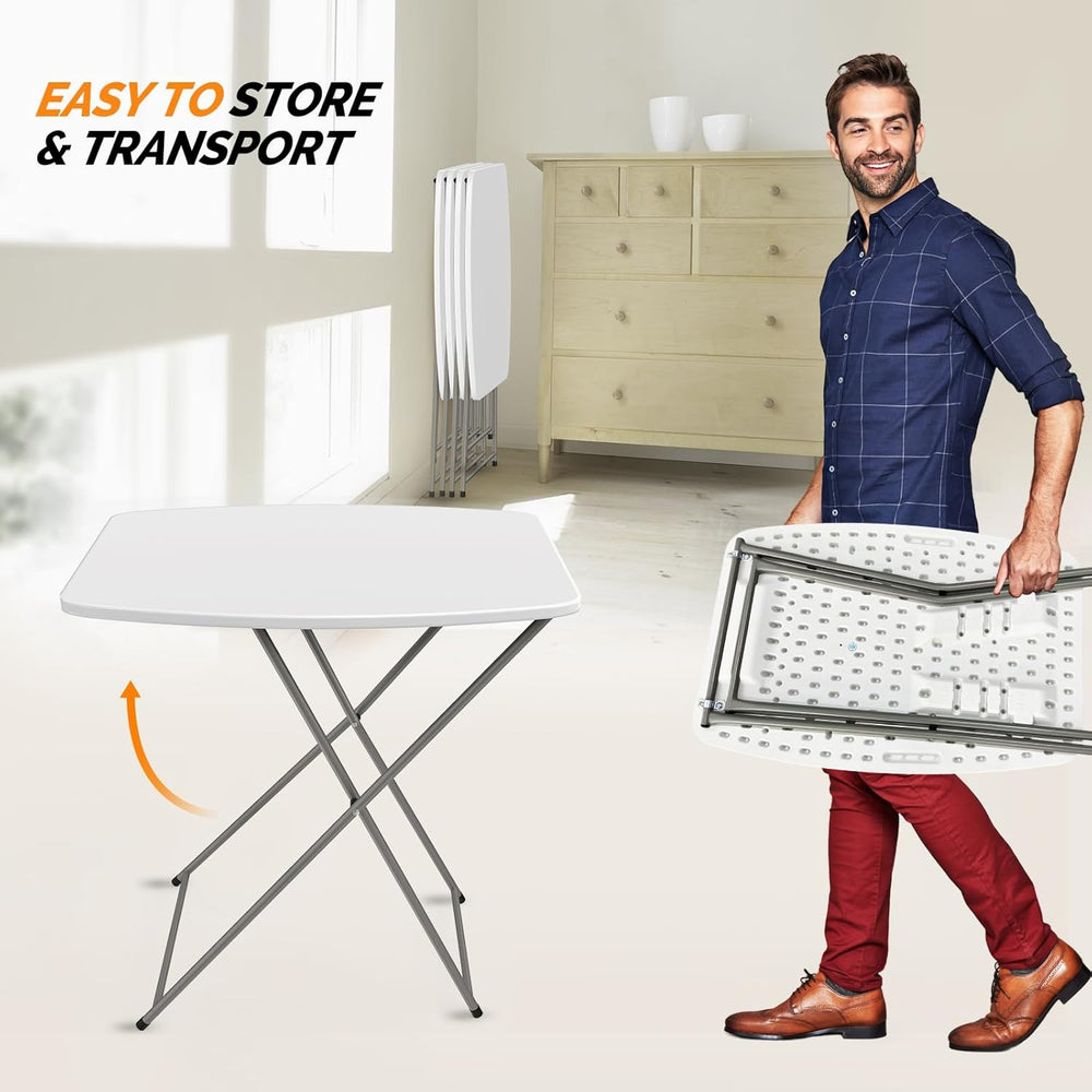 VINGLI Small Folding Table Portable, 18" Adjustable Height Personal Lapt...