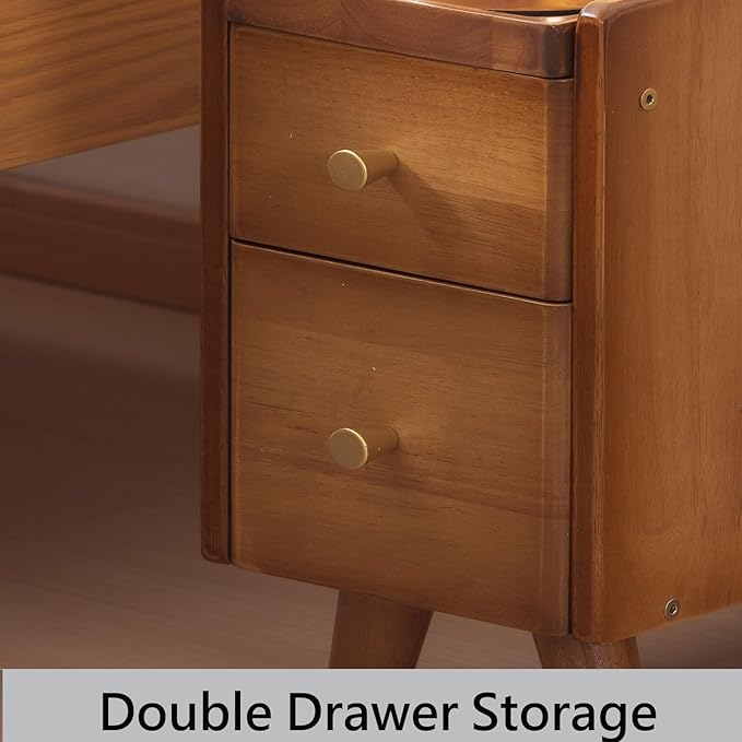 Narrow Nightstand, Slim Nightstand, Solid Wood Night Stand, Narrow Side Table for Living Room, Small Spaces, Couch, Walnut Color 9.84in Wide
