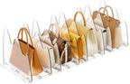 Bag & Purse Organizer for Closet, 2 Pack Adjustable Clear Handbag Storage Holder, Acrylic Shelf Dividers for Closet Organizers and Storage - Keep Carteras & Pocketbook Upright