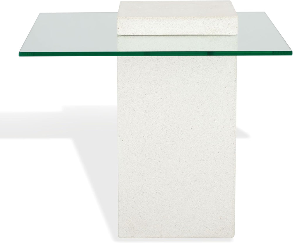SAFAVIEH Couture Collection - Sophibeth Ivory Concrete and Glass Accent Table...