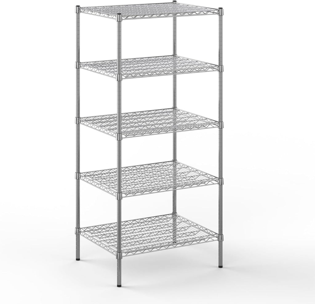 24" Deep x 30" Wide x 64" Height Wire Shelving Kit | 5-Tier | NSF Commercial Storage Rack Unit