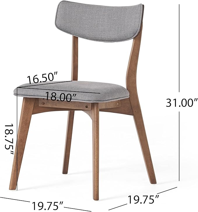 Christopher Knight Home Abraham Mid-Century Modern 7 Piece Dining Set with A-Frame Table, Dark Gray + Walnut