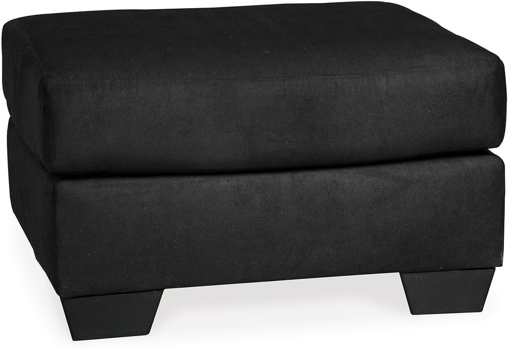 Signature Design by Ashley Black Microfiber Ottoman, 31x25 in, Darcy