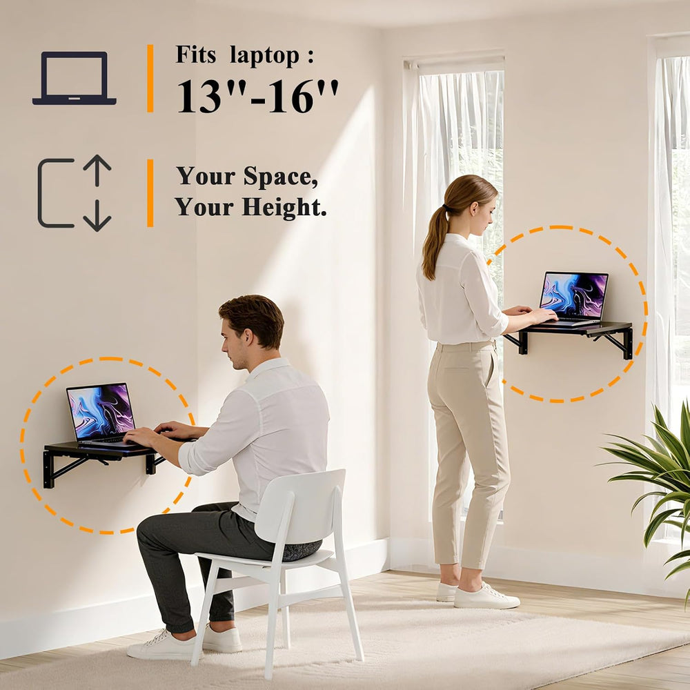 TEAMIX Wall Folding Table, Wall Mounted Floating Table Bedside Shelf for Smal...