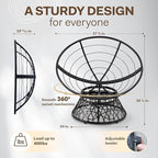 Bme 40" Ergonomic Wicker Papasan Chair