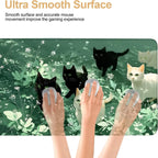 Large Mouse Pad, Cute Cat Gaming Mouse Pad Desk Mat, Non-Slip Base Extended Keyboard Mat, Thick 3mm Smooth Surface Mousepad for Office & Home, 35.5 x 15.8 Inch