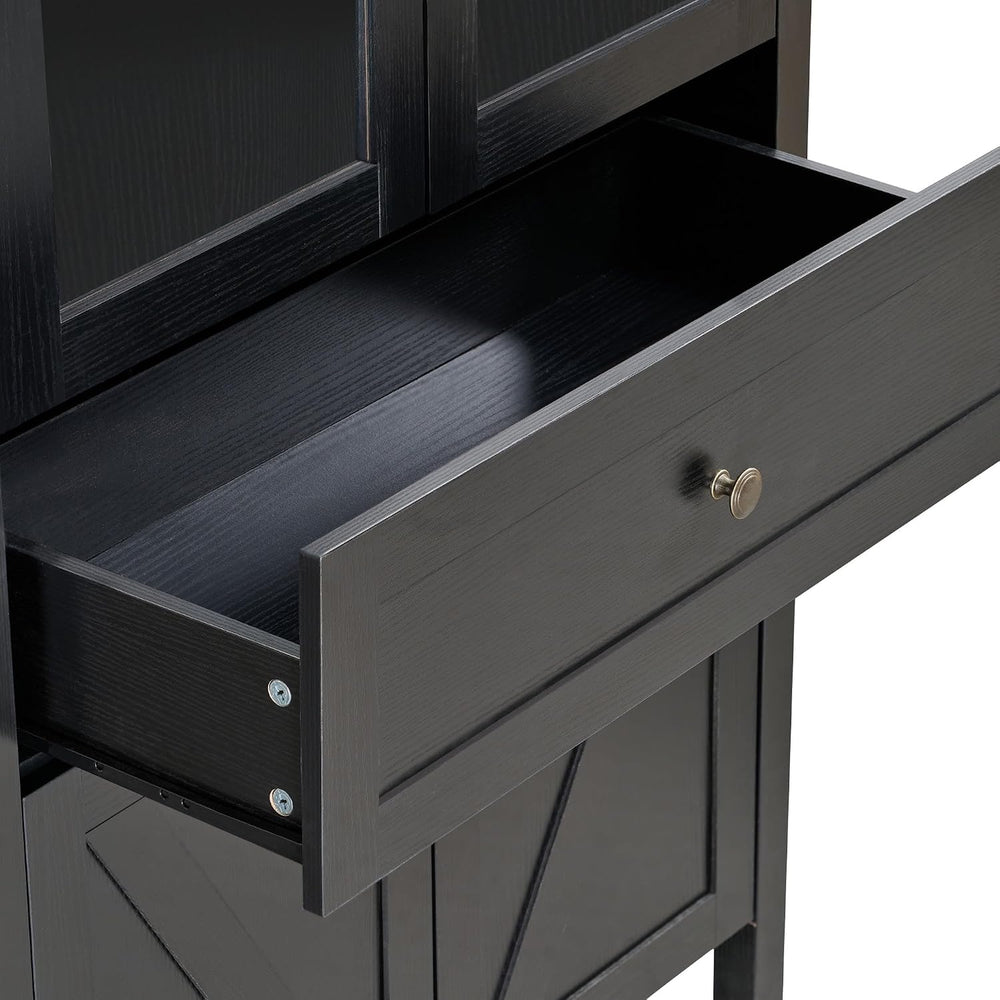 71" Tall Arched Pantry Cabinet, Modern Kitchens Storage Cabinet with Doo...