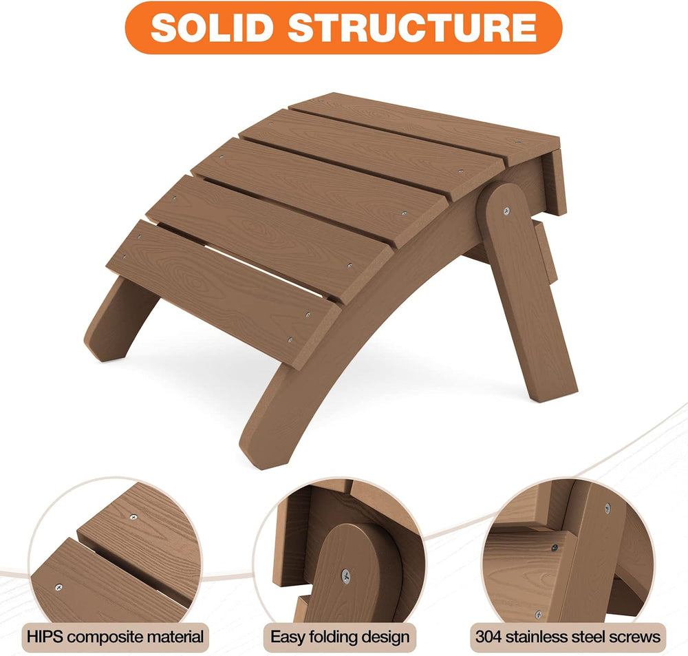 YEFU Adirondack Ottoman, Patio Foot Rest, Adirondack Foot Rest (2-Piece Foldi...