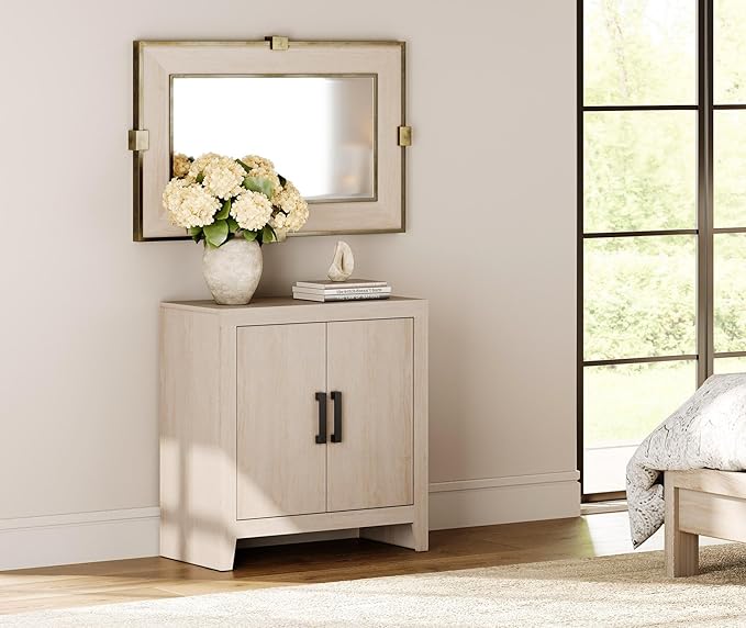 WAMPAT Farmhouse TV Stand with Storage Cabinet for TVs up to 50 Inch, Rustic Entertainment Center with Doors & Shelves, Media Console Table for Living Room, Bedroom, or Office, Beige