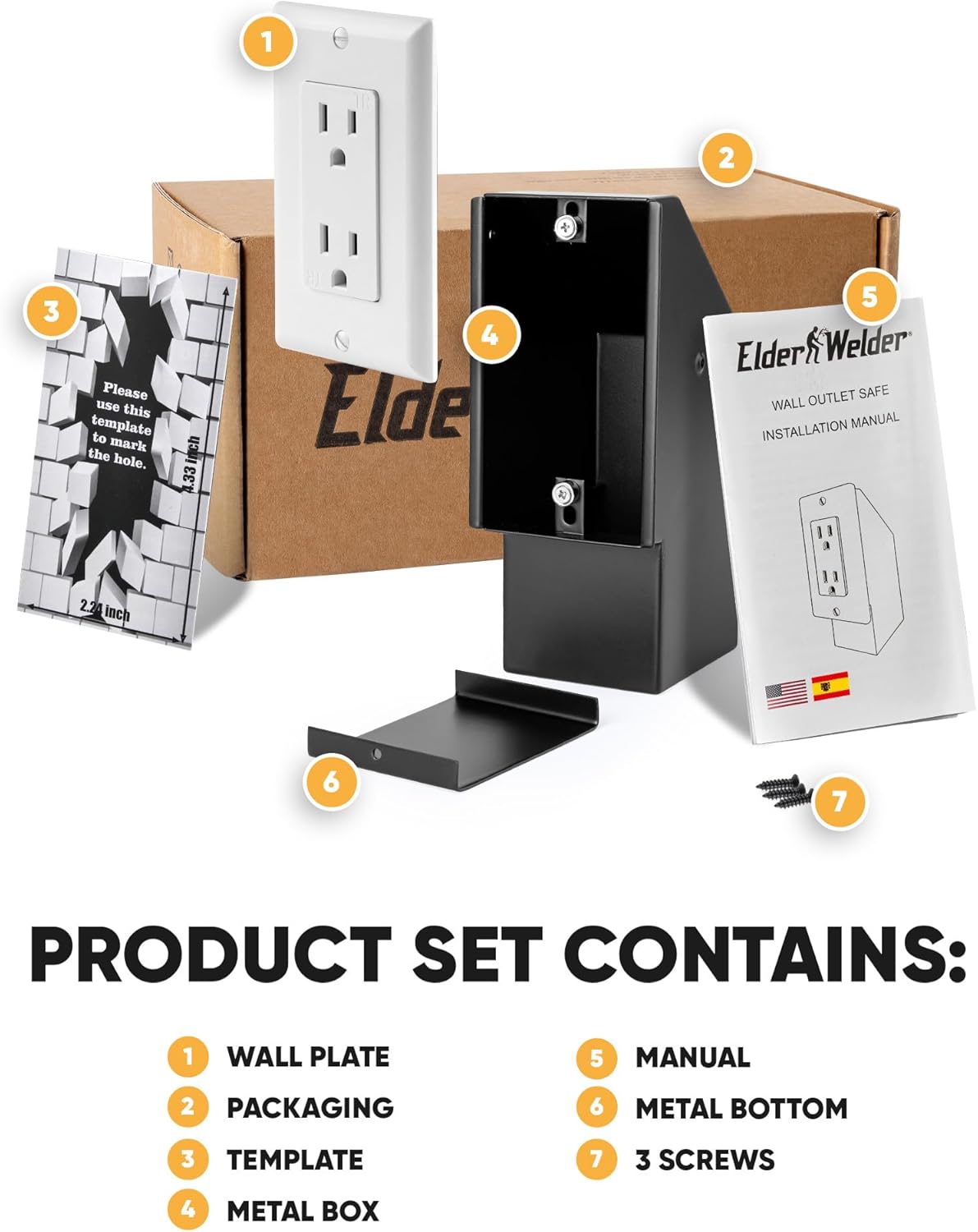 Elder Welder® Electrical Outlet Hidden Wall Safe | 100% Real Wall Plate Included | Easy to Install | Hidden Safe for Money | Wall Safes Between Studs | Secret Storage | Invisible Safe