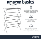 Amazon Basics Foldable Portable Laundry Drying Rack for Indoor Air Drying Clothing, 14.5 x 29.5 x 41.8 inches (LxWxH), Chrome Silver