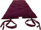 Burgundy Full Size Traditional Japanese Floor Futon Mattresses, Foldable Cushion Mats, Yoga, Meditaion 54" Wide X 80" Long