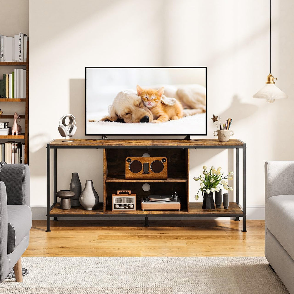 Gizoon TV Stand for 65 Inch TV, Entertainment Center, Rustic Brown | TV media...