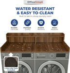 OfficeSimpli Washer Dryer Countertop with Shelf - 27.5 x 54 Inch - Made in USA Laundry Countertop Over Washer and Dryer with Non-Slip Pads, Storage Shelf, Laundry Topper Organizer, California Walnut