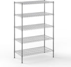 Wire Shelving Kit | NSF Commercial Storage Rack Unit (5-Tier | 64" Height, 21" Deep x 42" Wide)