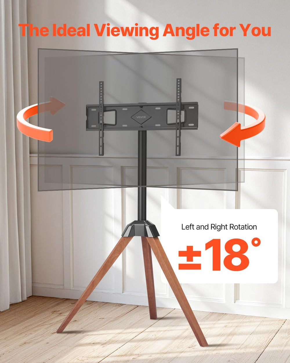 VEVOR Tripod Easel TV Stand, for 40-65 inch Flat Screen/Curved TVs Up to 99 l...
