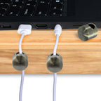 6 Sets Charger Holders for Cords, Antique Copper Color Adjustable Cable Anchor Holders, Adhesive Metal Cord Clips, Cable Management Wire Organizers for Desk, Office, Nightstand