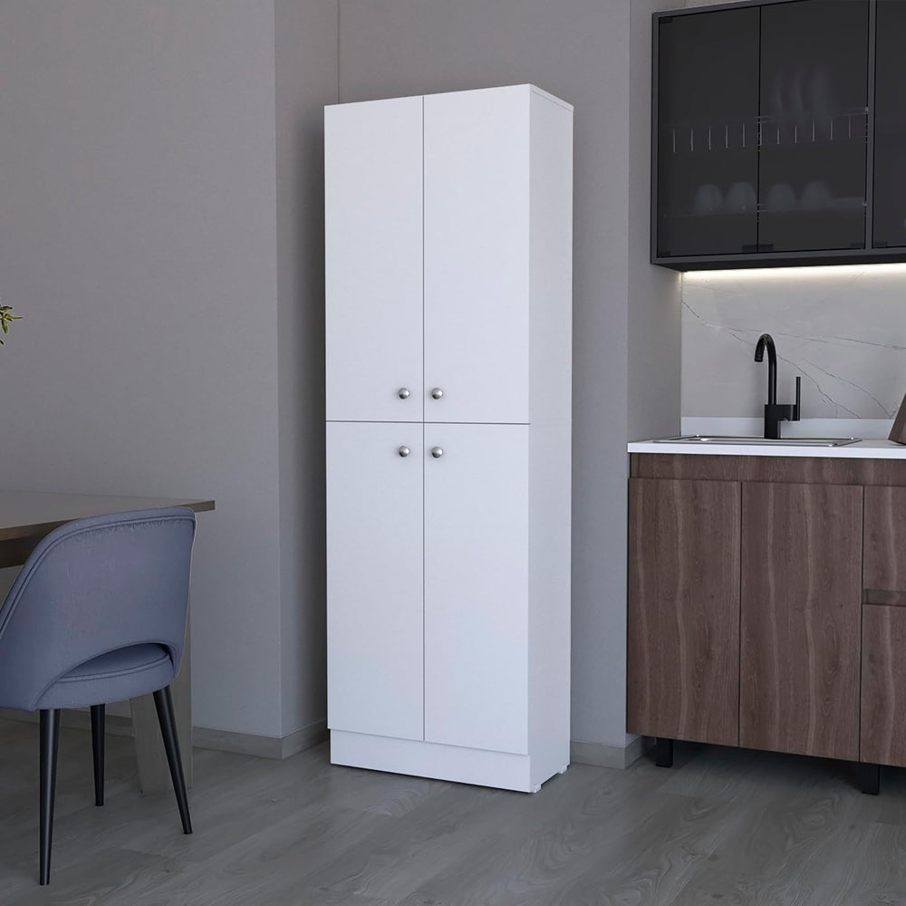 Pantry Cabinet with 4 Doors and 5 Hidden Shelves