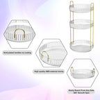 GTI 360°Rotating Makeup Organizer, 3 Tier Large Capacity Perfume Cosmetics Skincare Vanity Organizers,Bathroom Counter Organizer, Dresser Spinning Countertop Organizer and Storage for Women (Clear)