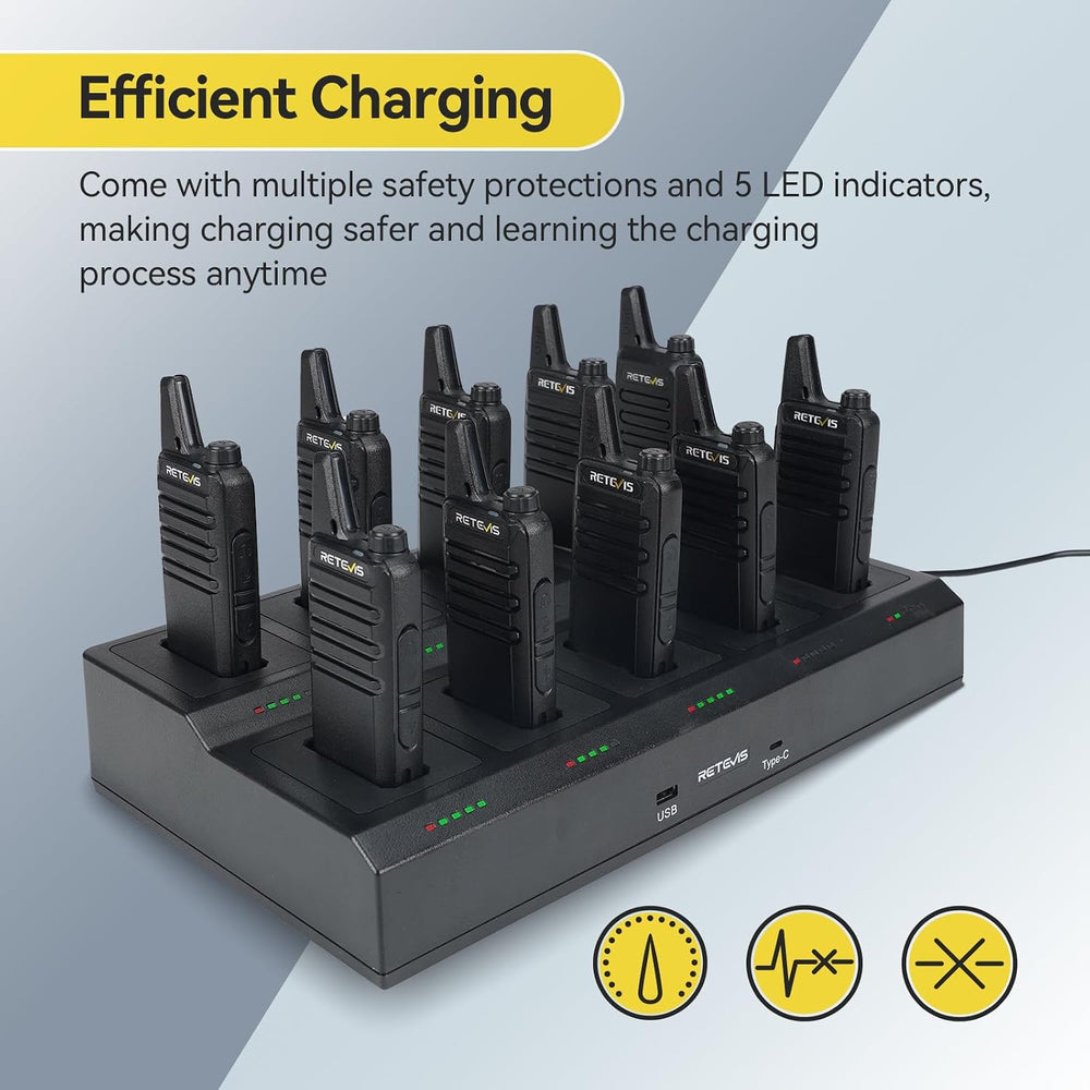 Retevis RT22 Compact & Lightweight Walkie Talkies Long Range (10 Pack)