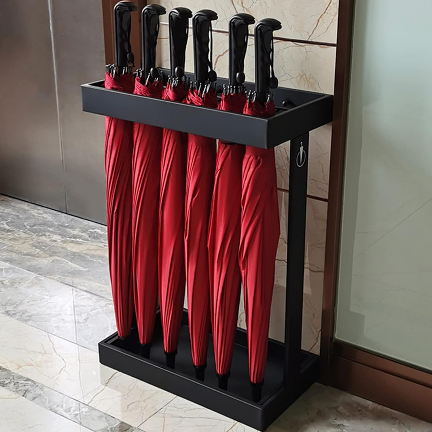 Modern Black Umbrella Stand nizer with 12 Independent Spaces Space Saving Umbrella Holder for Home Office and Entryways