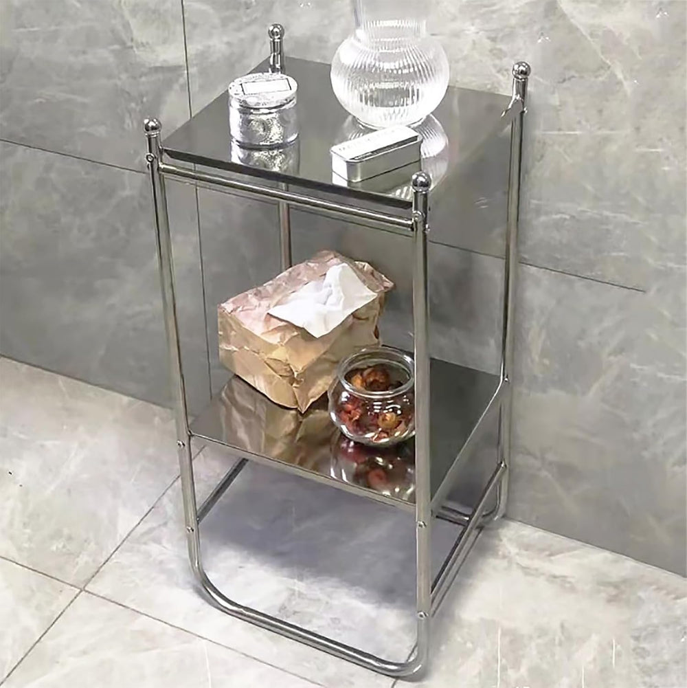 Stainless Steel Side Table,mid-Century Modern Nightstand,Minimalist 3 Tier St...