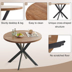3 Piece Dining Table Set for Small Spaces - Round Kitchen Table Chairs Set of 2 with Gray Velvet Upholstered Chairs -Space Saving Dinette for Kitchen, Dining Room