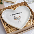 Fiance Jewelry Dish Tray – Engagement Ring Holder Ceramic Trinket Dish, Elegant Jewelry Organizer for Women, Bridal Shower Engagement Gift for Future Wife