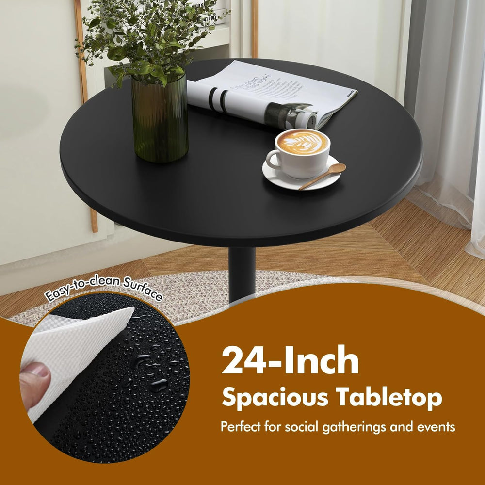 COSTWAY 3 Pieces Bar Table Set, Counter Height Table Set with 2 Bar Stools | ...