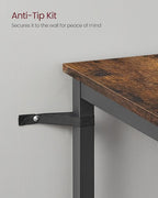 VASAGLE Bar Table, Small Kitchen Dining Table, High Top Pub Table, Bar Height Cocktail Table for Living Room Party, Sturdy Metal, 23.6 x 23.6 x 35.4 Inches for Narrow Spaces, Rustic Brown and Black
