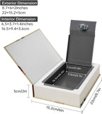 Real Paper Transfer Book Safe, Hollow with Secret Hidden Compartment, Key Lock, 8.7"×6"×2" (Alice-Key)