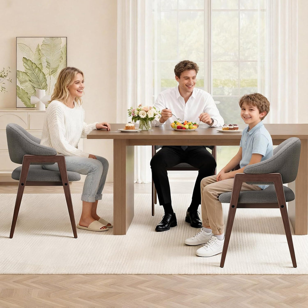 MALOL Wooden Dining Chairs Set of 4, Modern Fabric Upholstered Dining Room Ch...