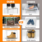 Acrylic Shoe Box, Sneaker Display Case Transparent Box Shoe Storage Bins Clear Plastic Stackable Boot Handbag Organizer Containers with Lids, 1Pack Size 12